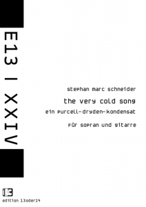 Stephan Marc Schneider - the very cold song, Noten